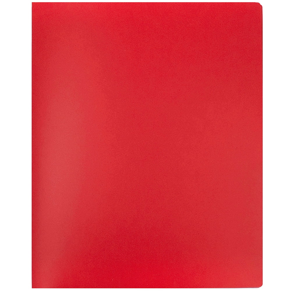 JAM Paper Heavy Duty Plastic Multi Pocket Folders, 10 Pocket Organizer, Red, 2 pack