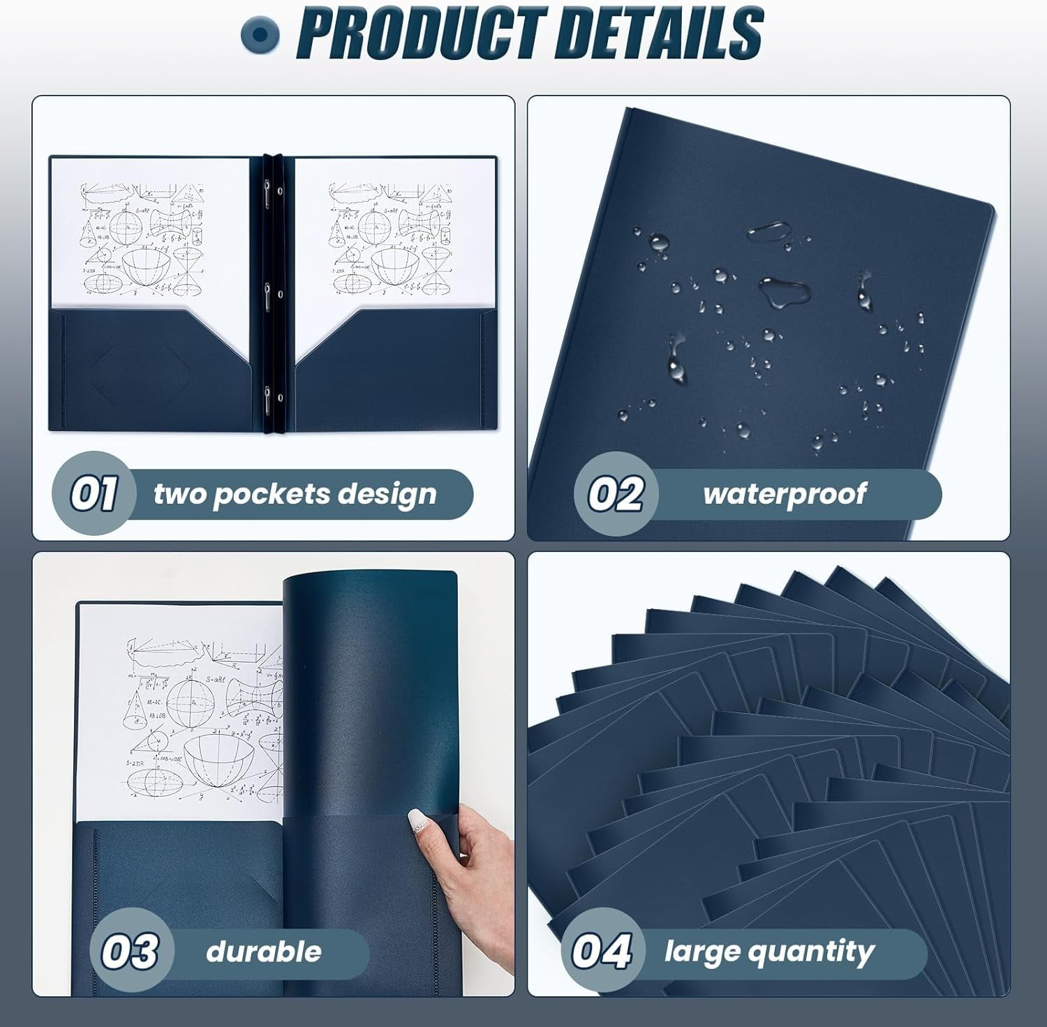 100 Pcs Plastic Folders with Pockets and Prong Folders with Prongs Plastic Folders with 2 Pockets Pocket Folders for Office, School for Students, Teachers, Office Workers (Colorful)
