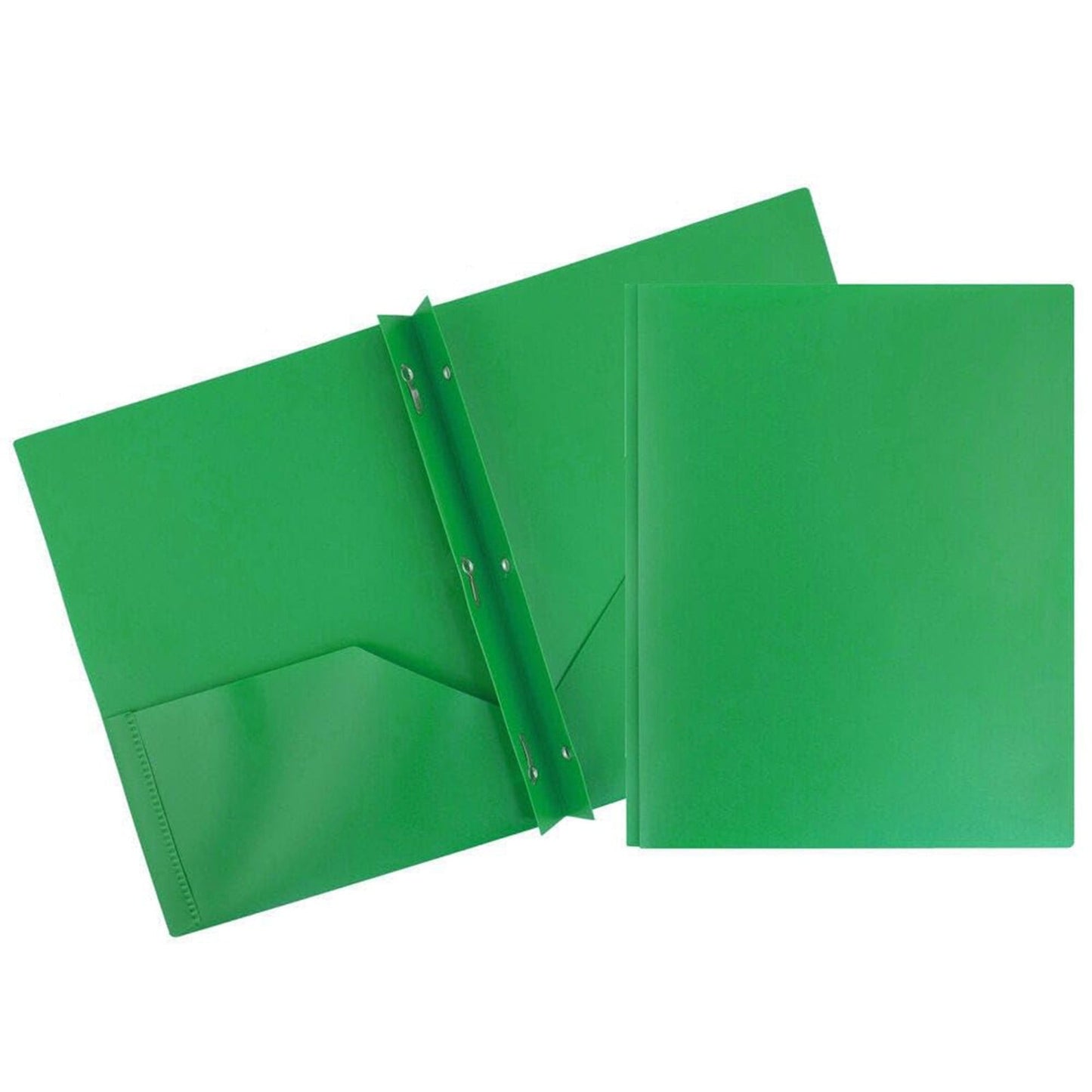 SWSUSN 1 Pc Plastic Folders with Pockets and Prongs Red - Two Pocket Folder with Brads - 3 prong Folders with Pockets for Letter Size Sheets, Green