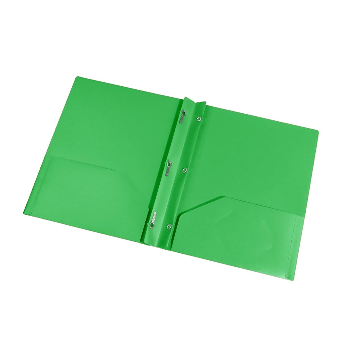 ZXNWN Plastic Pocket Folders with Brad Folder, 2 Pocket Plastic Folders, Heavy Duty Plastic Pockets Folders with Brads, olored Plastic Folders with Clasp for School Office,Green