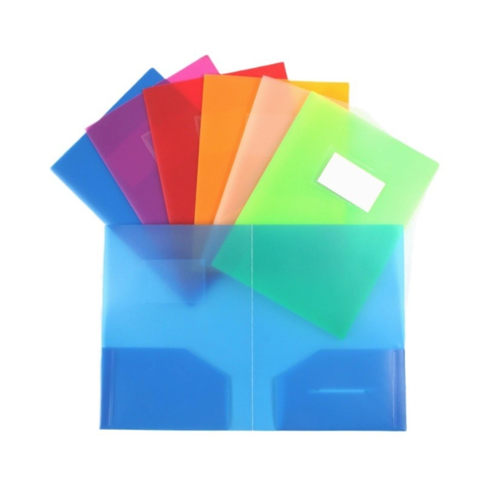 Plastic Pocket Folders No Prongs, Heavy Duty 2 Pocket Folders No Prong Folders, Plastic Folders with Pockets and No Brads, Colored Letter Size Poly Folders No Prongs for School Office(Purple)
