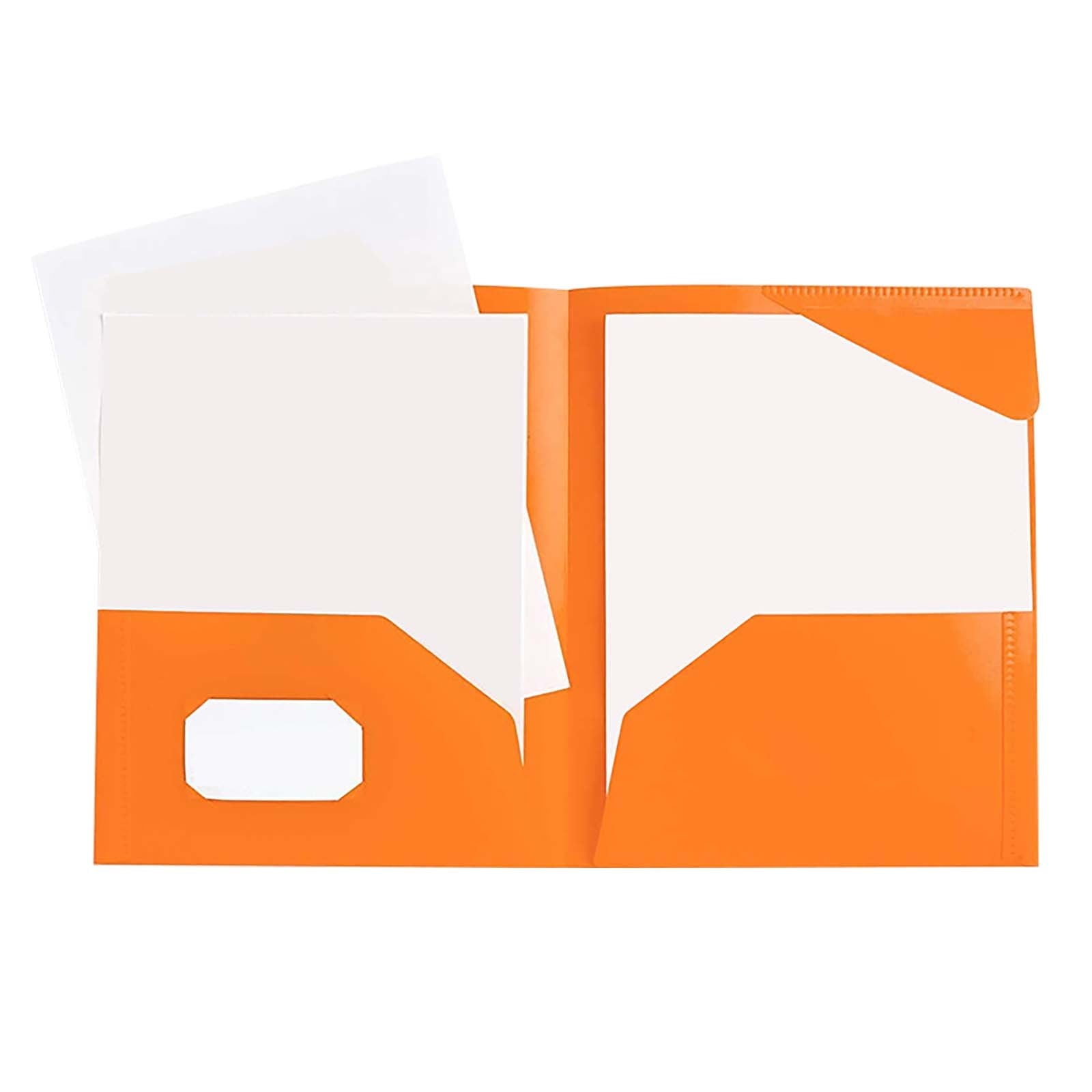 DJJGXAN Two Pocket Plastic Folders with Pockets (1 Pack), Durable Heavy Duty File Folders with Business Card Slot, 2-Pocket Folder for Office, Letter Size, Back to School (Blue)