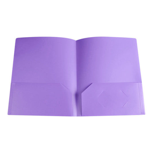 yulier Plastic Folders with Pockets and Business Card Holder, Heavy Duty File Folders 2 Pocket Folders for Documents, Cute Plastic Folders for Filing Cabinet, School, Office - Letter Size